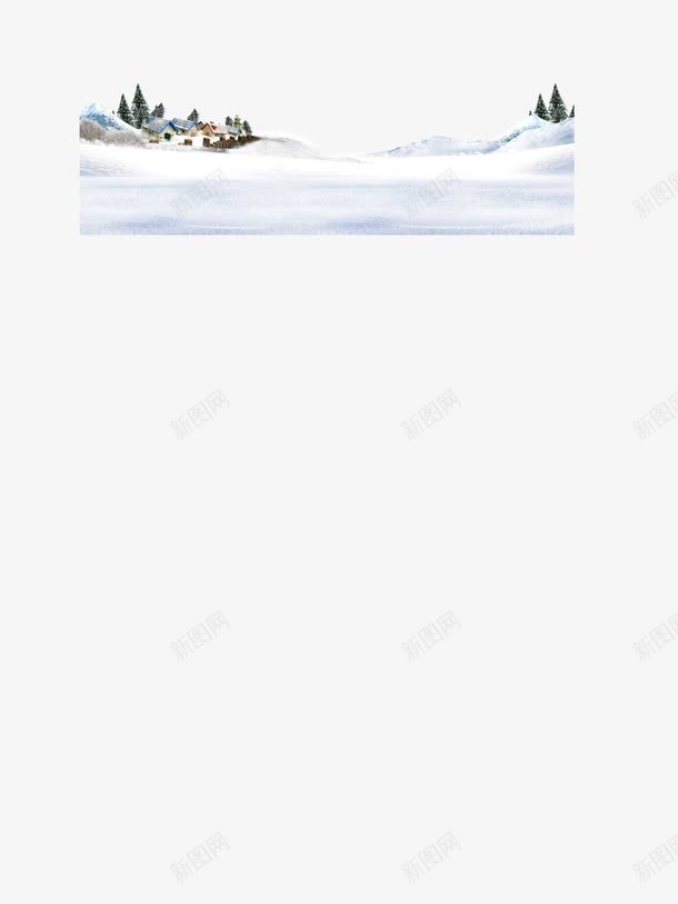 雪景装饰图png免抠素材_88icon https://88icon.com 小树 房子 白色 积雪