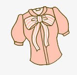 粉色蝴蝶结短袖卡通素材