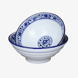 两个碗产品实物蓝花纹两个青花碗高清图片