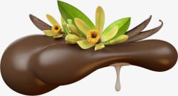 浓郁巧克力花朵植物装饰素材