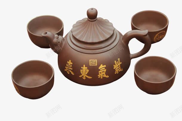 紫气东来茶壶png免抠素材_88icon https://88icon.com 紫砂 茶具 茶壶 茶杯