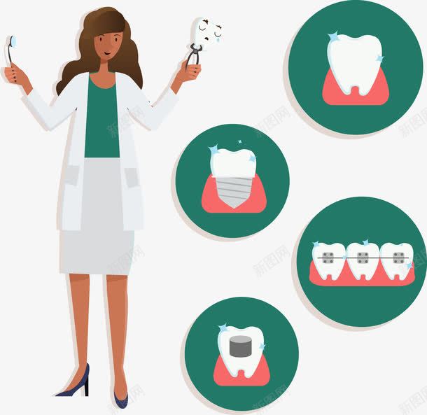 牙科女医生png免抠素材_88icon https://88icon.com 工具 洁白 清洁 牙刷 牙齿 虫牙 蛀牙 防护