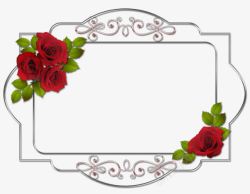 透明边框红色花朵素材