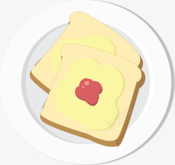 健康早餐黄油面包矢量图素材