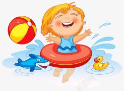 游泳的小孩素材