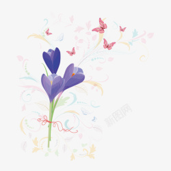 手绘花卉矢量图素材