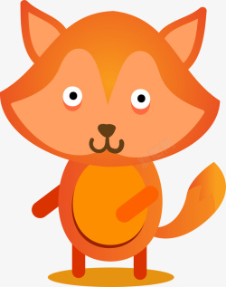 橙色卡通狐狸素材