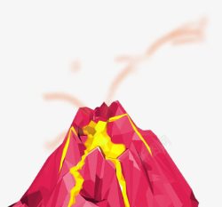 卡通火山透明背景火山素材