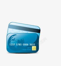 蓝色银行卡矢量图素材
