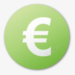 彩虹色绿色色欧元硬币图标图标