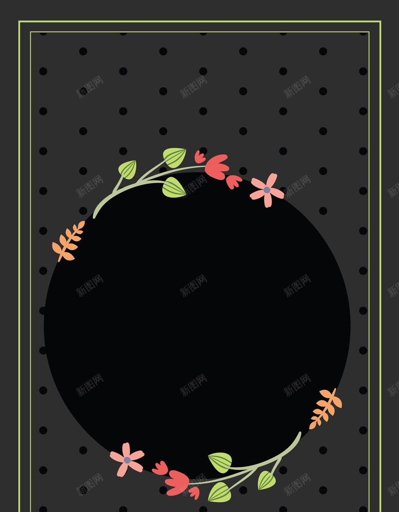 黑色波点花卉海报背景矢量图ai设计背景_88icon https://88icon.com 素材海报 花卉 花卉海报 花卉素材 花卉背景 黑色 黑色海报 黑色素材 黑色背景 矢量图