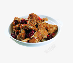 一碗红枣炖猪脊骨肉素材