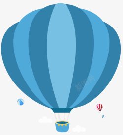 卡通蓝色热气球背景素材
