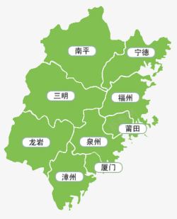 福建矢量地图福建地图地名高清图片