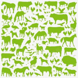 绿色动物剪影素材