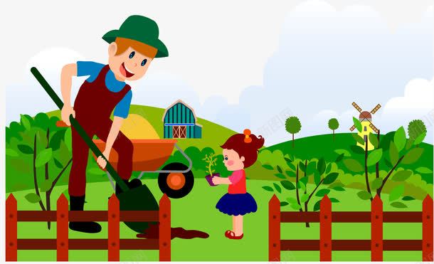 辛苦劳动的工人png免抠素材_88icon https://88icon.com 女孩 工人 推车 铁锹