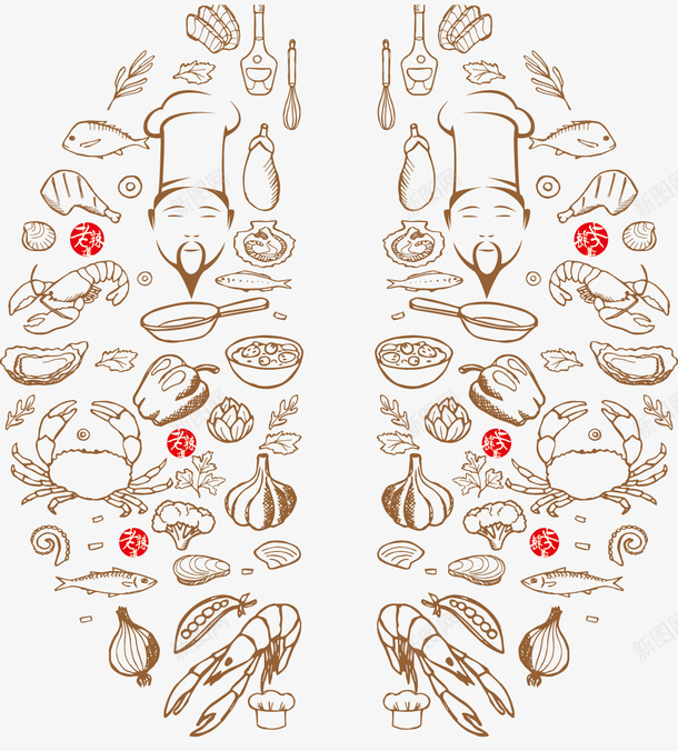 美食厨师矢量图ai免抠素材_88icon https://88icon.com 厨师 透明 食材 矢量图