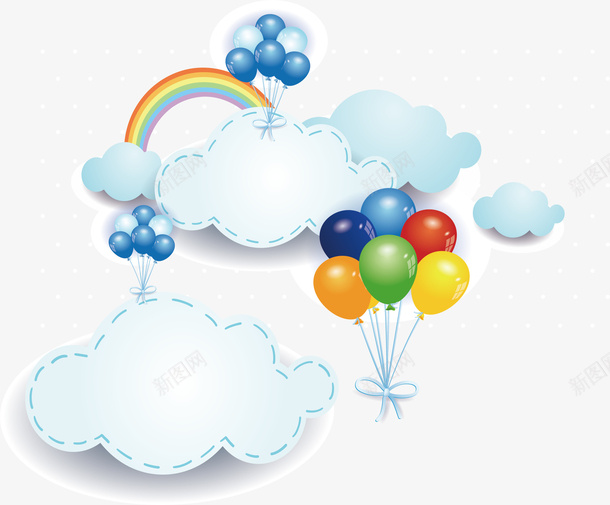 云朵气球海报卡通矢量图ai免抠素材_88icon https://88icon.com 云朵素材 卡通云朵 气球卡通 气球素材 矢量图