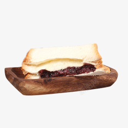 紫米乳酪面包夹心全麦切片手撕早素材