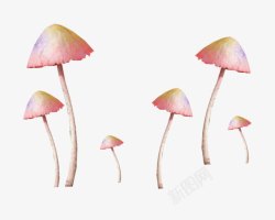 粉色卡通蘑菇装饰图案素材