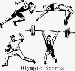 4款手绘奥运会男运动员素材