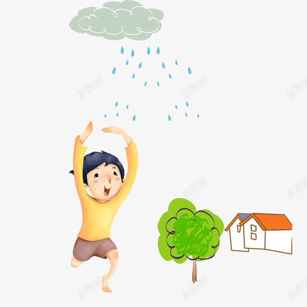 下雨元素psd免抠素材_88icon https://88icon.com png 下雨 元素 卡通 秋雨 绿树