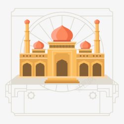 伊斯兰风格建筑物插画素材