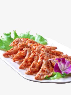 烧烤菜肴美食烤肉麻辣鸡尖高清图片