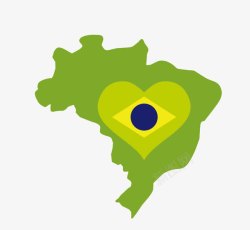 巴西地图轮廓素材