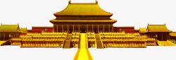 金色简约的中国风建筑素材