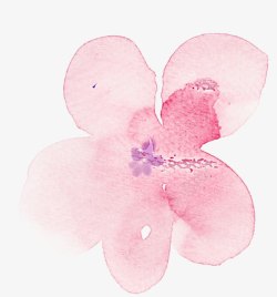 粉色水彩晕染花朵装饰素材