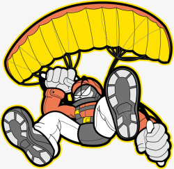 勇敢的跳伞者矢量图素材