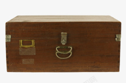 棕色光滑带提手的复古木盒实物素材