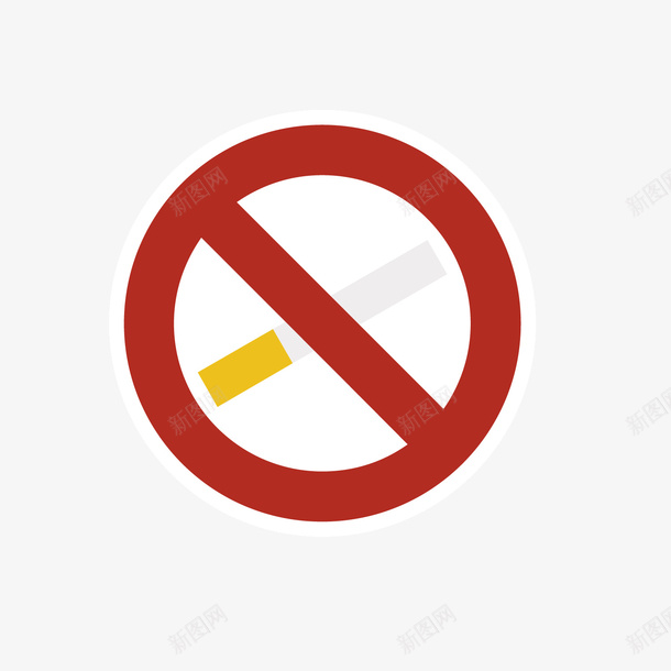 禁止吸烟矢量图ai免抠素材_88icon https://88icon.com nosmoking 公共场所 吸烟 圆形 扁平化 污染 矢量图 禁止 香烟