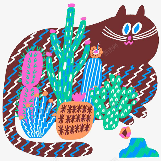 猫png免抠素材_88icon https://88icon.com 动物 卡通 手绘 插画 文艺 涂鸦 清新 猫