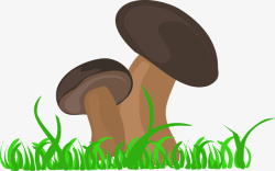 手绘彩色卡通小蘑菇素材
