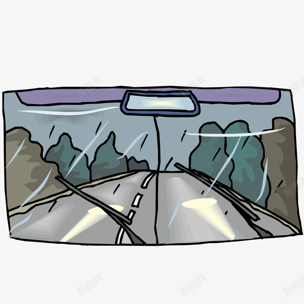 车窗外的道路风景插画矢量图eps免抠素材_88icon https://88icon.com 窗外 窗外风景 风景插画 风景道路 矢量图