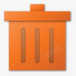 橙色垃圾箱图标图标