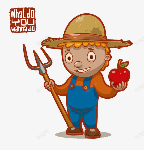 卡通农民png免抠素材_88icon https://88icon.com 卡通 拿着番茄的农民
