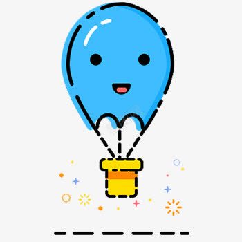 蓝色的可爱的热气球png免抠素材_88icon https://88icon.com 可爱 微笑 热气球 简约 表情