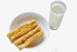 一盘油条豆浆油条摄影高清图片