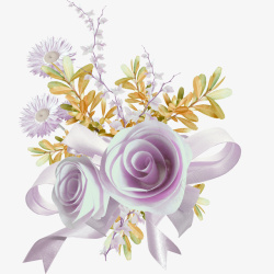 紫色唯美花朵装饰图案素材