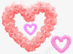 粉色玫瑰花爱心边框素材