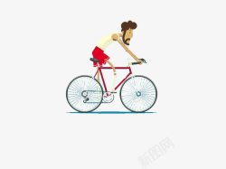 卡通骑自行车的人素材