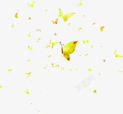 唯美黄色蝴蝶背景素材