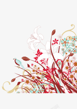 花卉背景图片枚红色花卉片矢量图高清图片