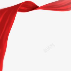 红色中国风绸带装饰图案素材