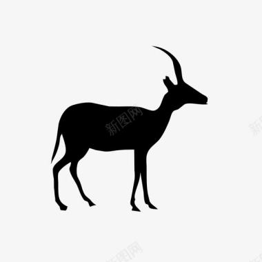 黑色鹿剪影图标图标