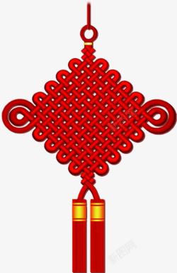 手绘创意中国元素红色的中国结素材