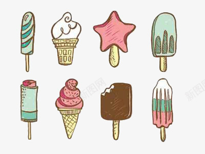 多色雪糕冰淇淋图标图标